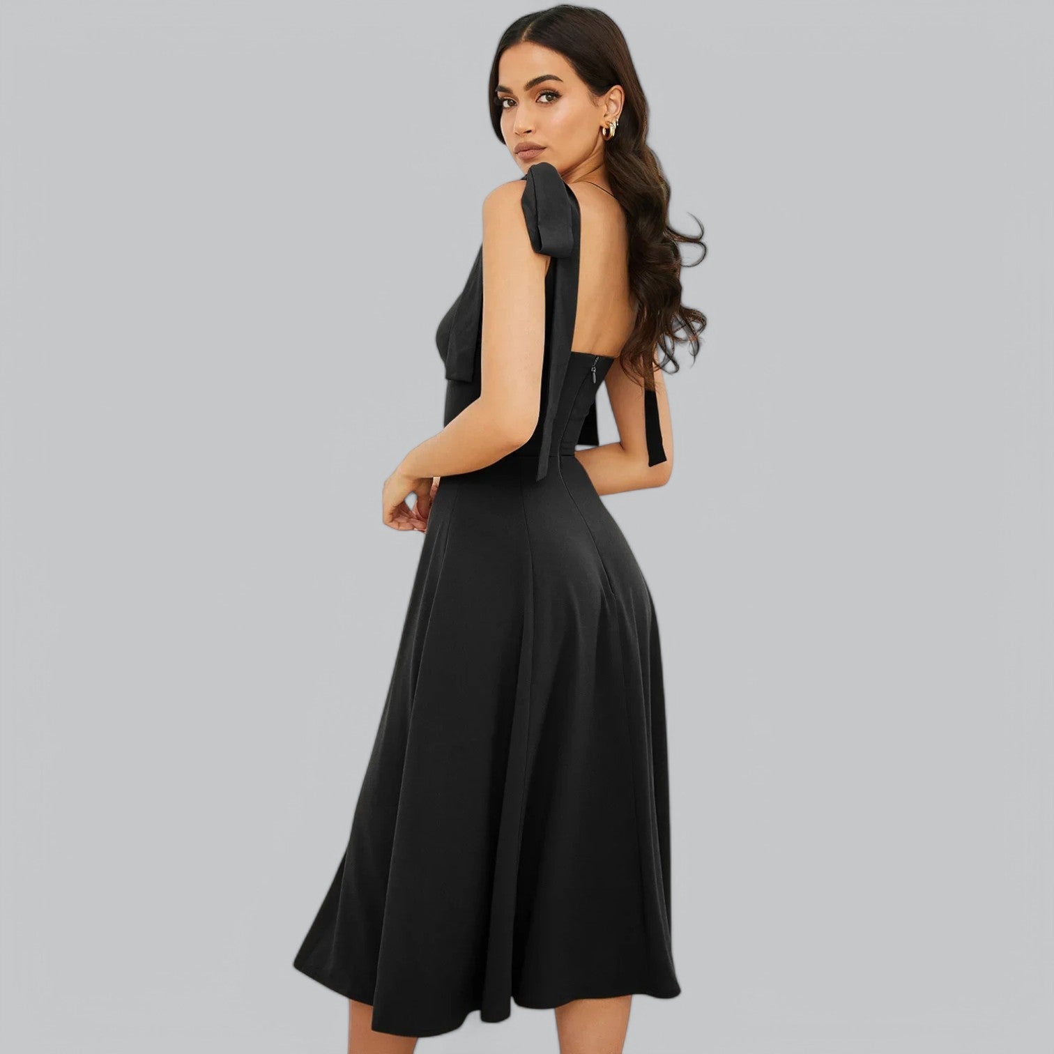 Valenti | Classy Ruched Midi Dress - Fancy A-Line Slit