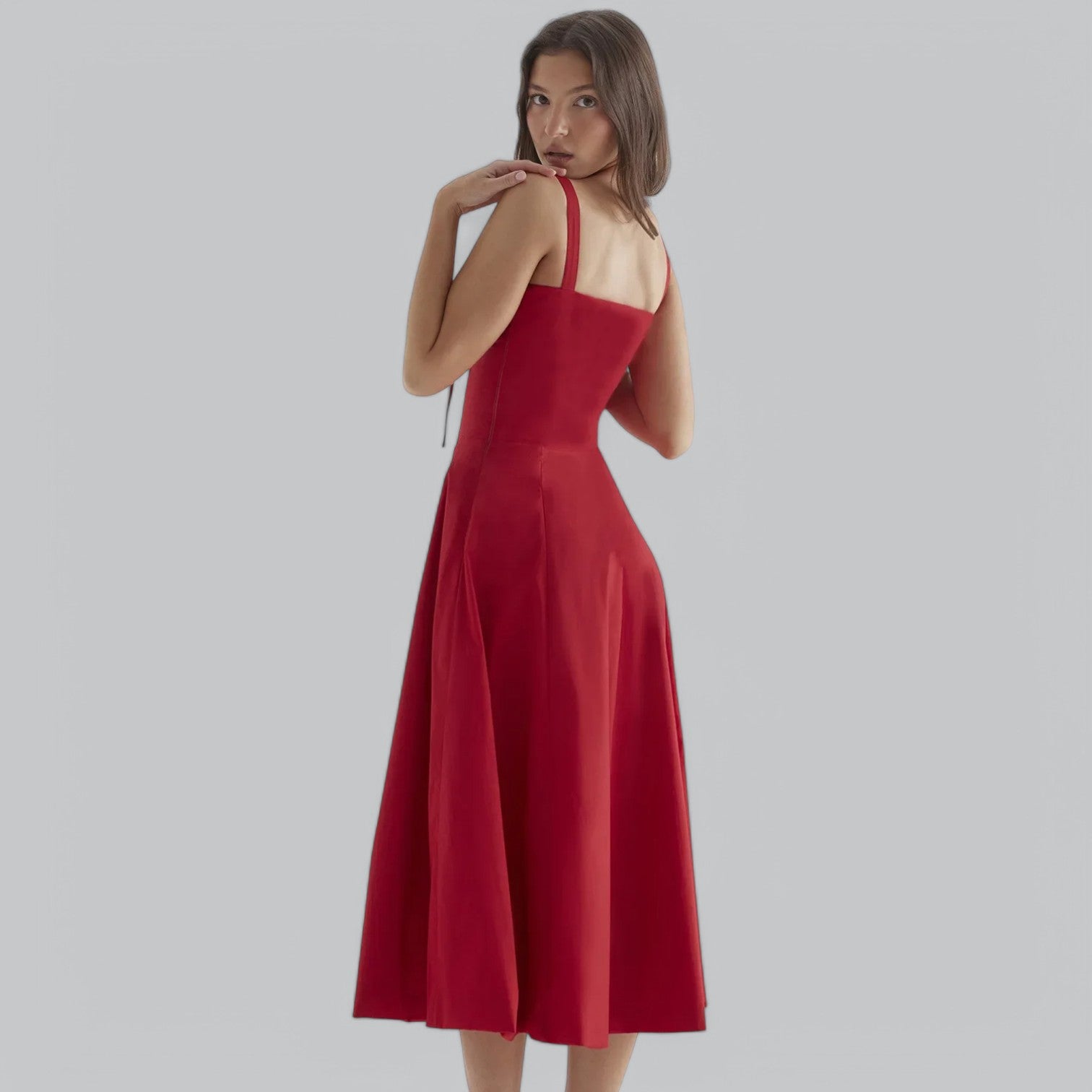 Valenti | Tied Corset Midi Dress - Summer Sundress