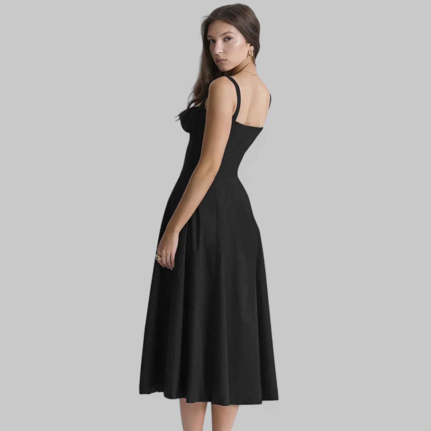 Valenti | Tied Corset Midi Dress - Summer Sundress