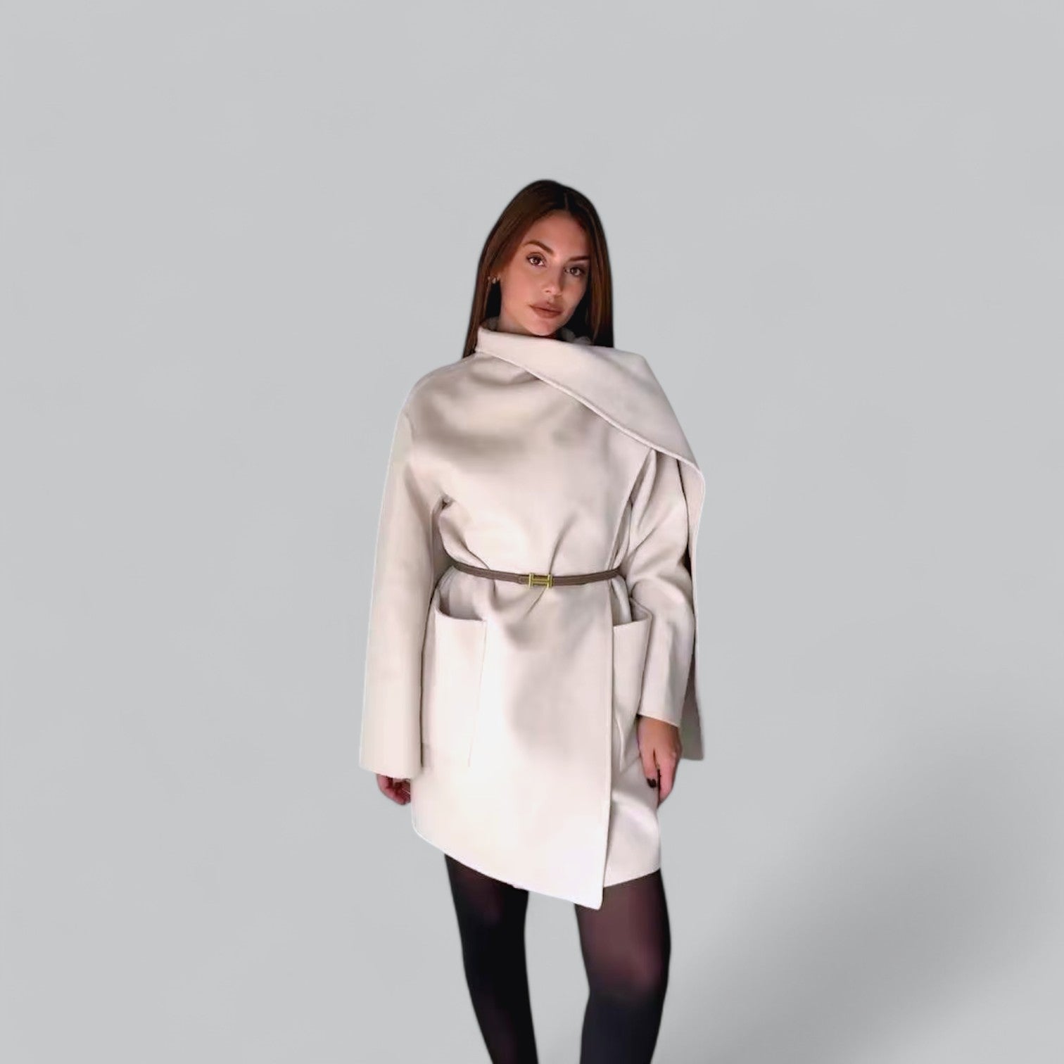 Valenti | Classy Scarf Cape Coat Woollen Winter Jacket