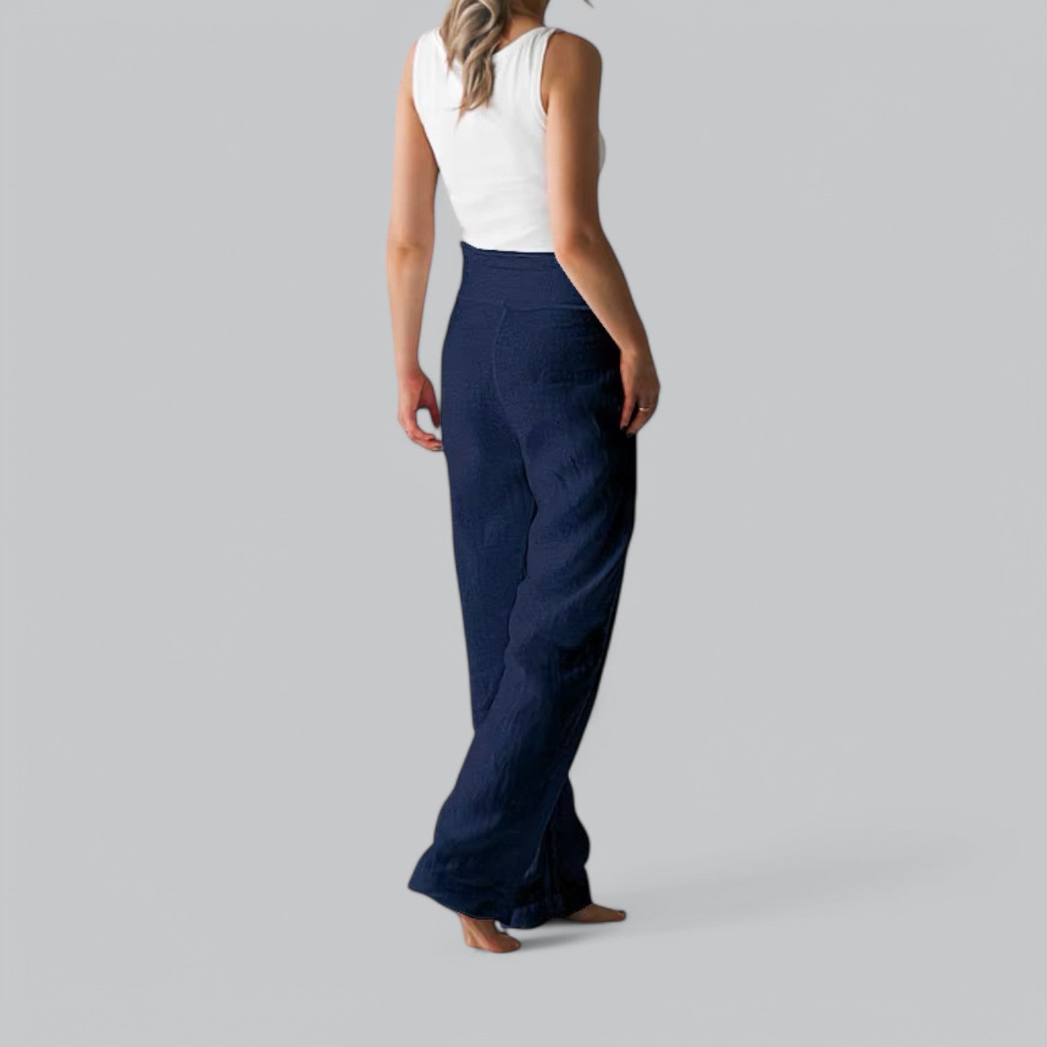 Valenti | Laced Pure Linen Trousers - Loose Fit