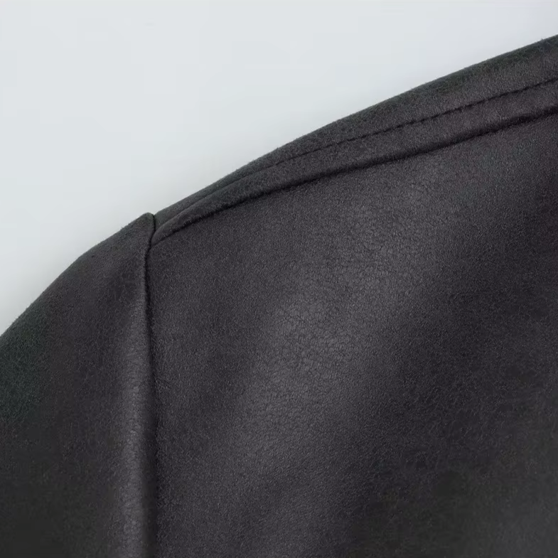 Valenti | Retro Vegan Faux Leather Bomber Jacket - Cropped