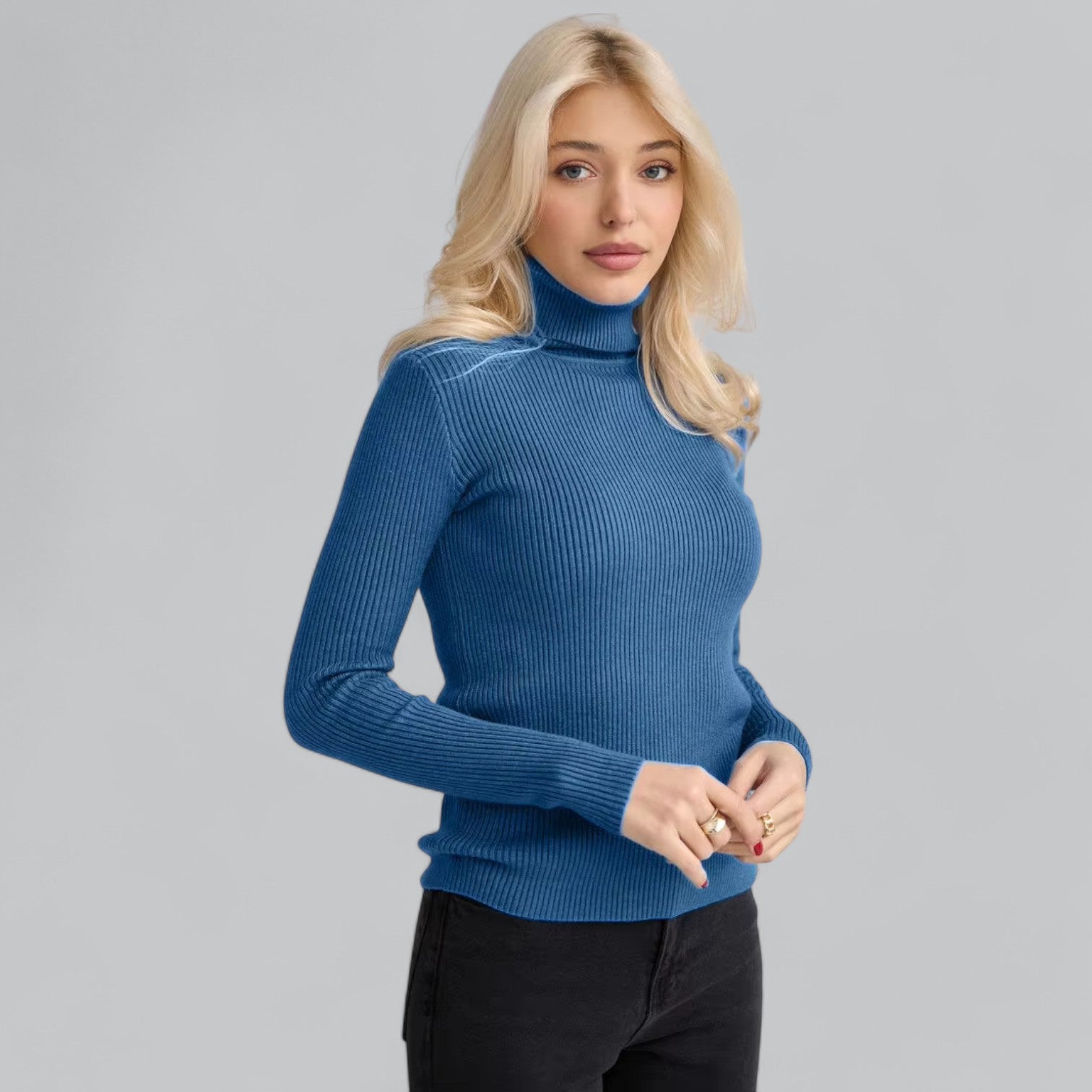 Valenti | Essential Stretchy Mock Turtleneck Pullover Soft Sweater
