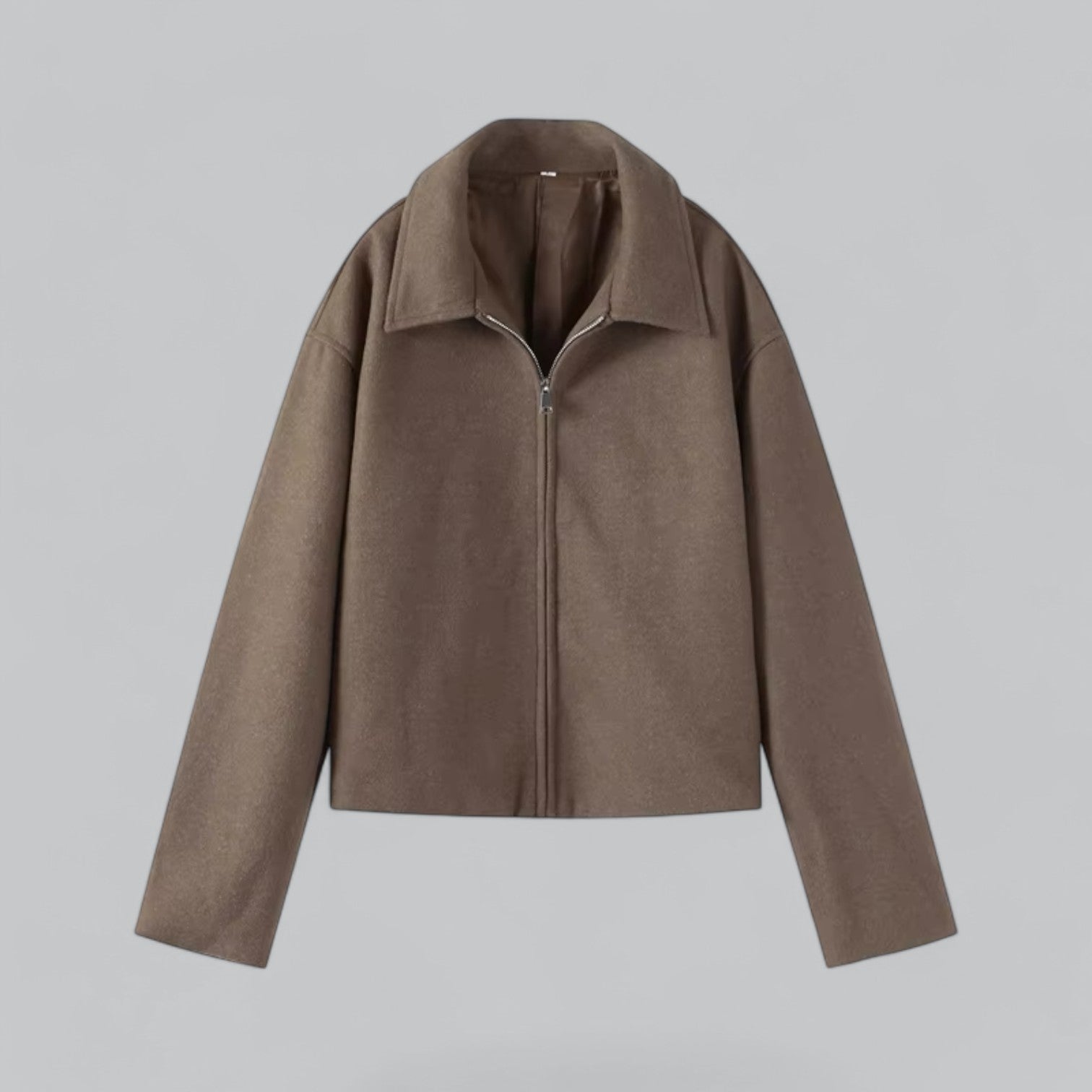 Valenti | Vintage Woolen Jacket Cropped Warm Zip-Up Coat