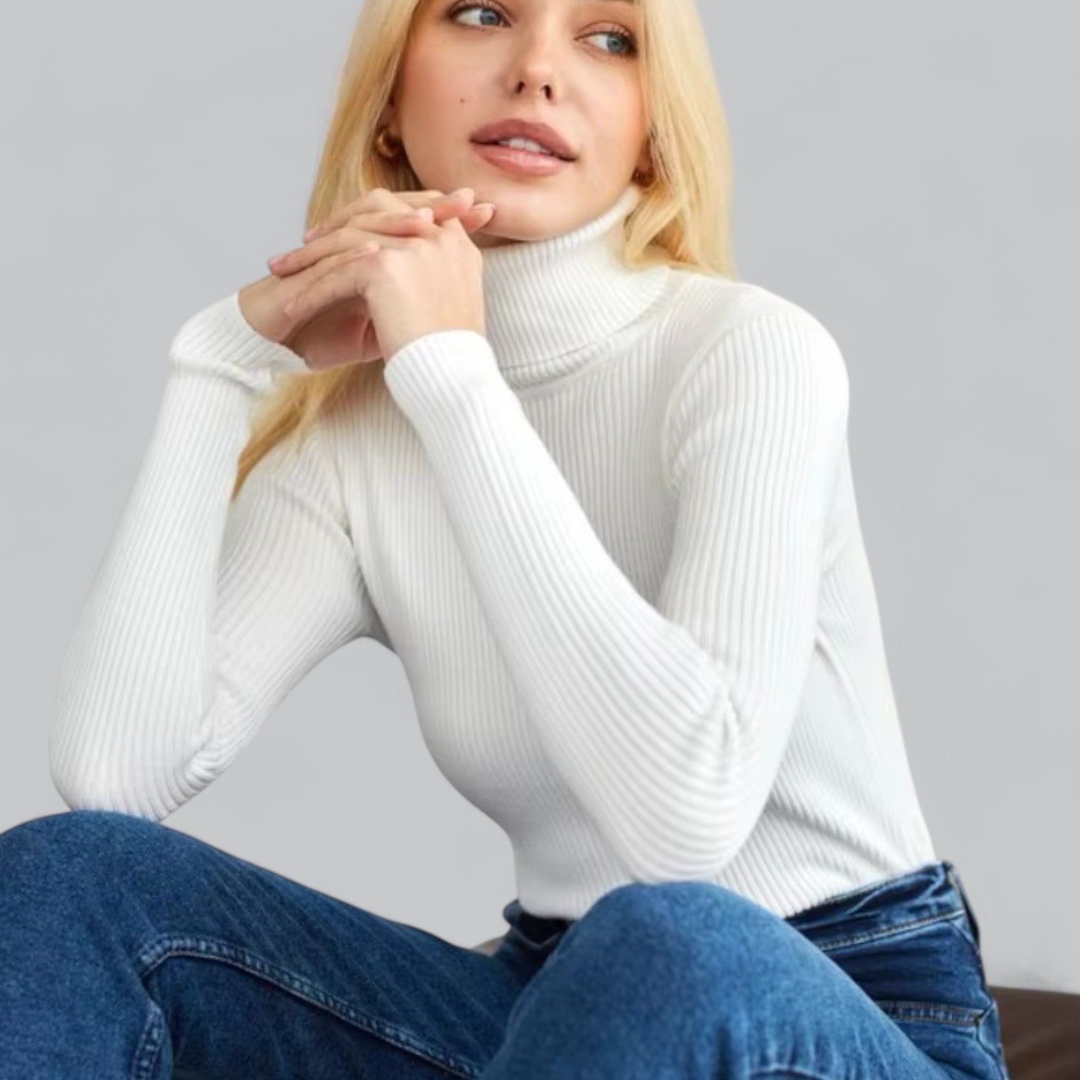 Valenti | Essential Stretchy Mock Turtleneck Pullover Soft Sweater