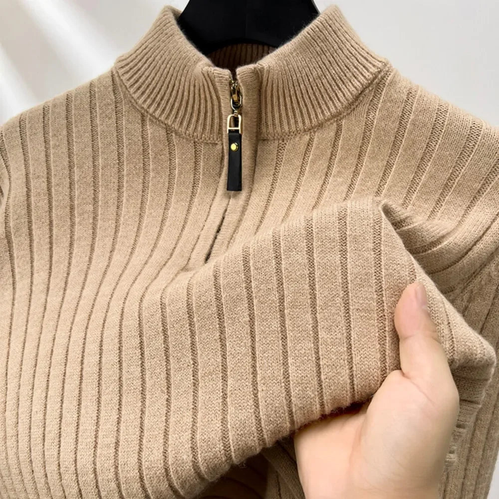 Valenti | Men's Half Zip Turtleneck Wool Sweater