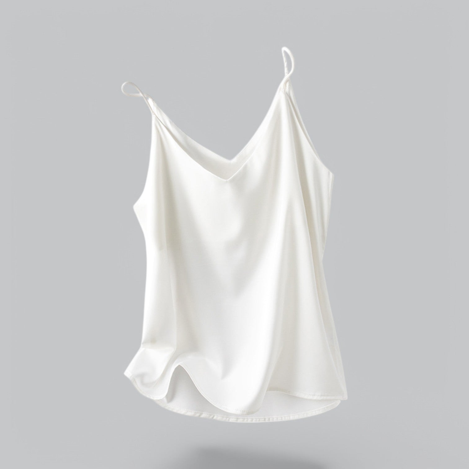 Valenti | Chic Satin V-Neck Tank Top - Satin Chiffon Camisole Crop Top