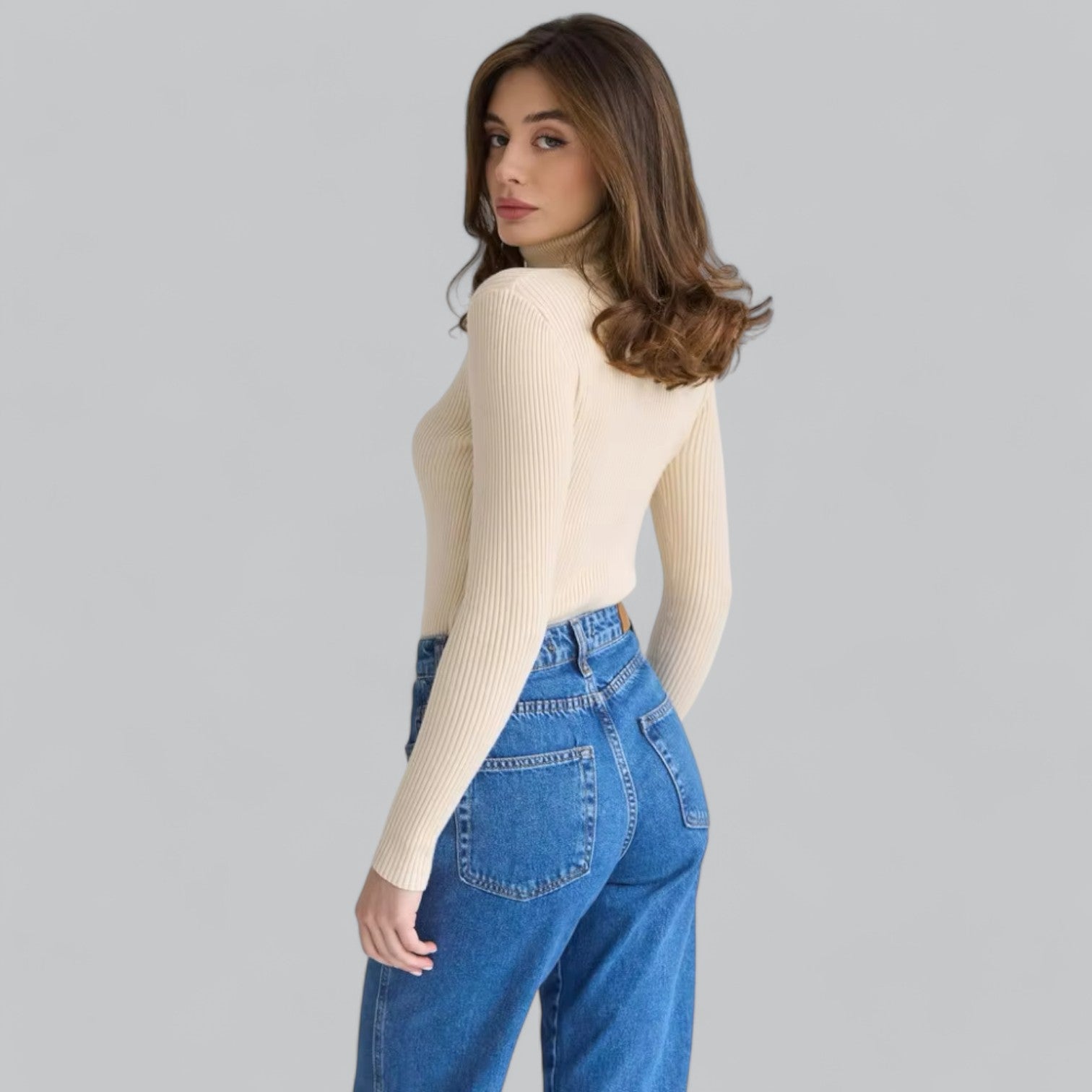 Valenti | Essential Stretchy Mock Turtleneck Pullover Soft Sweater