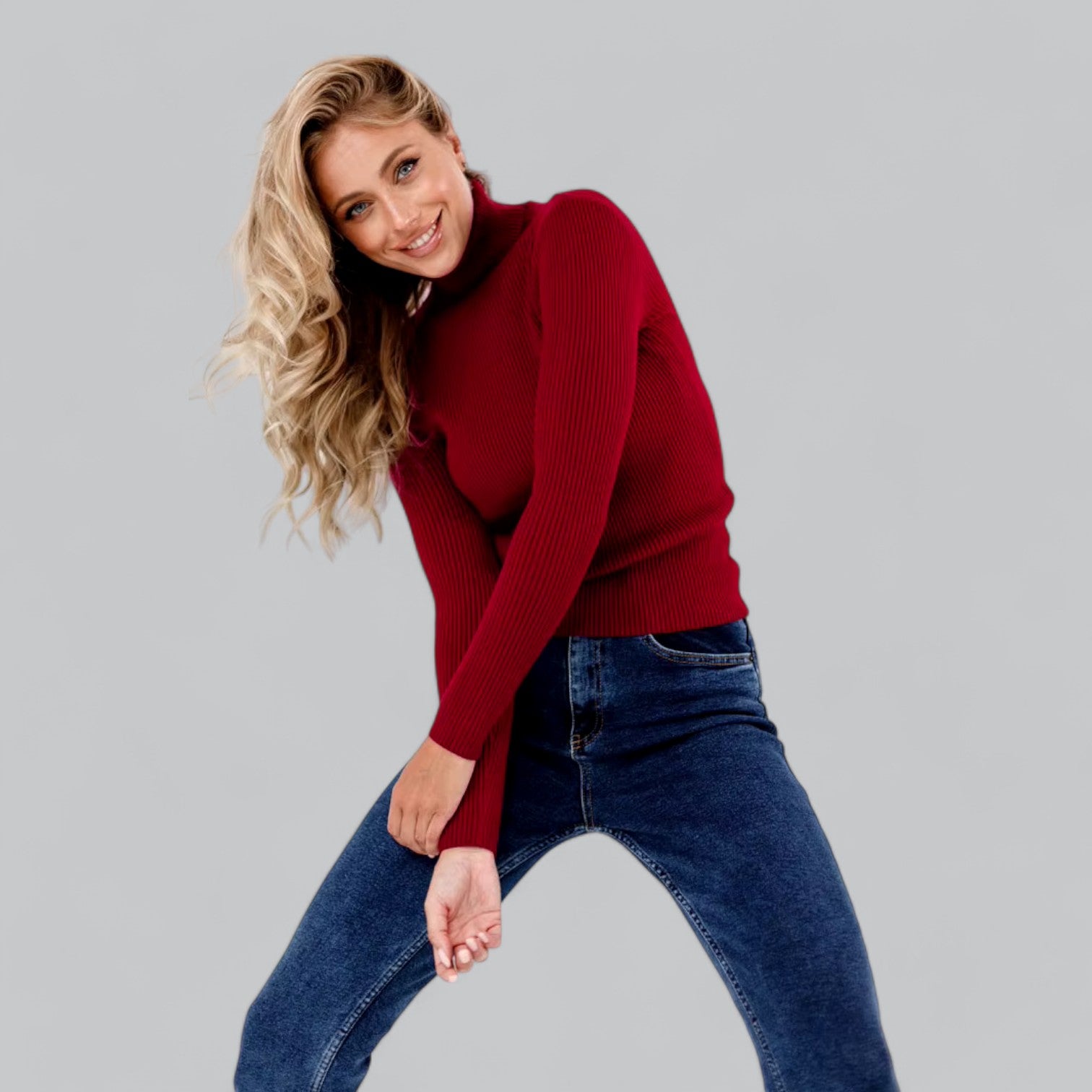 Valenti | Essential Stretchy Mock Turtleneck Pullover Soft Sweater