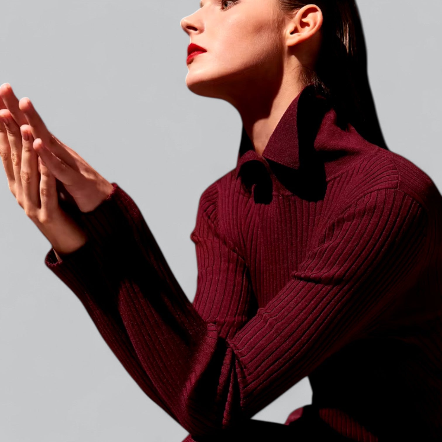 Valenti | Classy Long Sleeve Polo Sweater Merino Wool Pullover