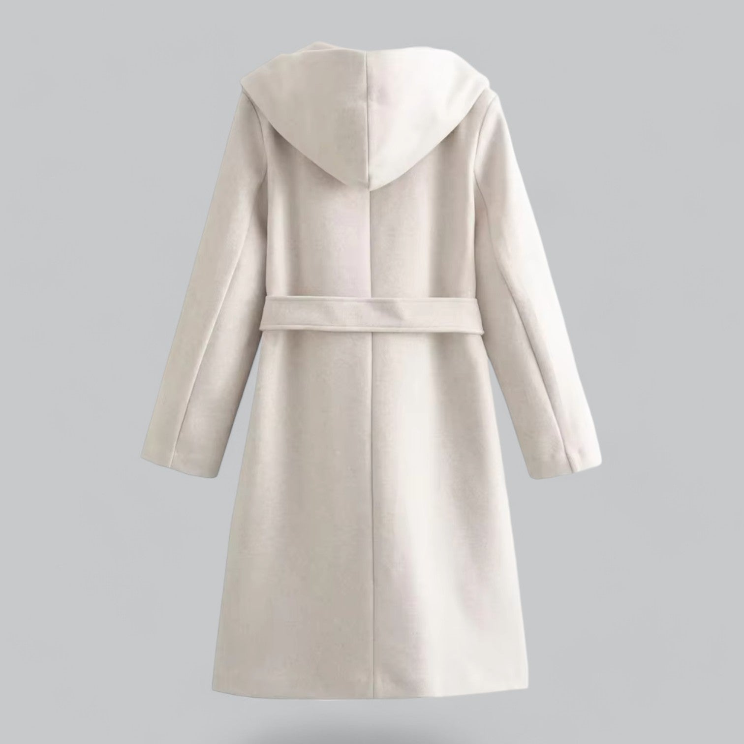 Valenti | Classy Hooded Long Trench Coat with Belt-VALENTI