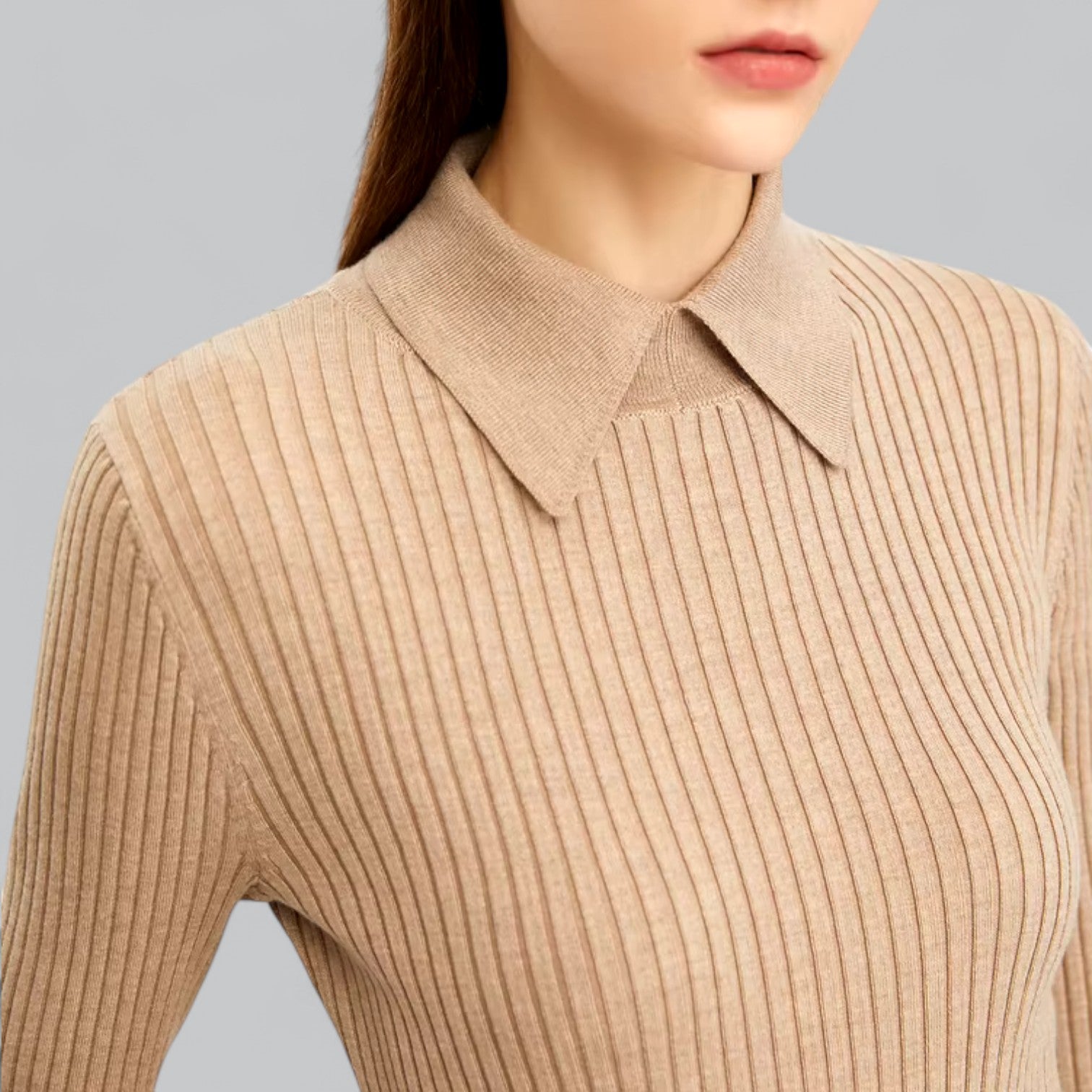 Valenti | Classy Long Sleeve Polo Sweater Merino Wool Pullover