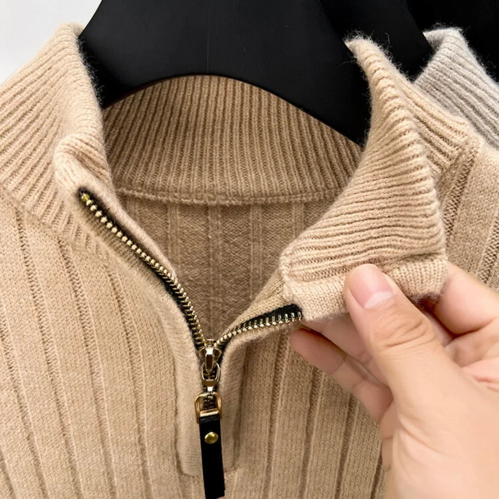 Valenti | Men's Half Zip Turtleneck Wool Sweater