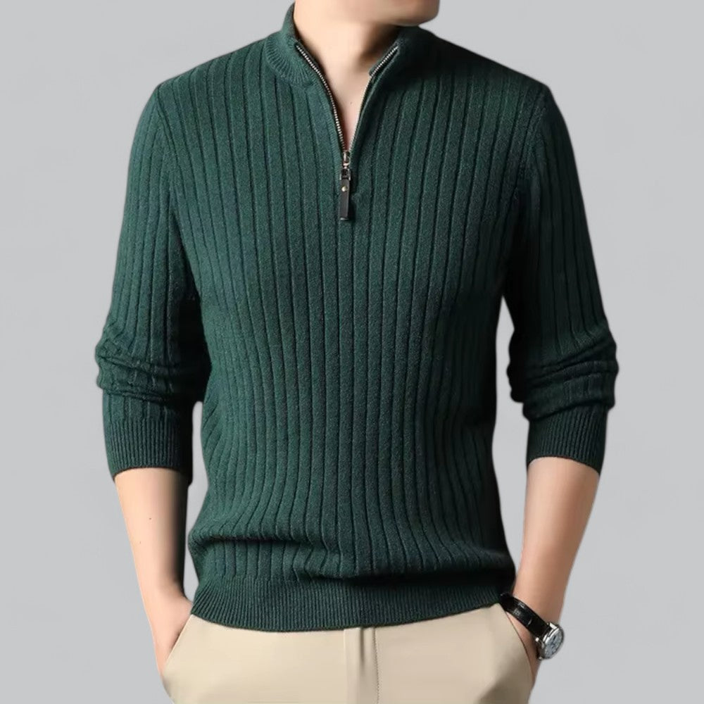 Valenti | Men's Half Zip Turtleneck Wool Sweater