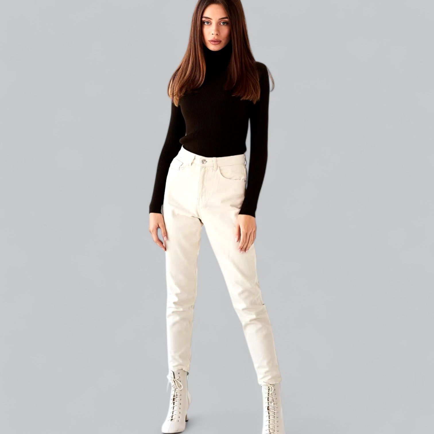 Valenti | Essential Stretchy Mock Turtleneck Pullover Soft Sweater