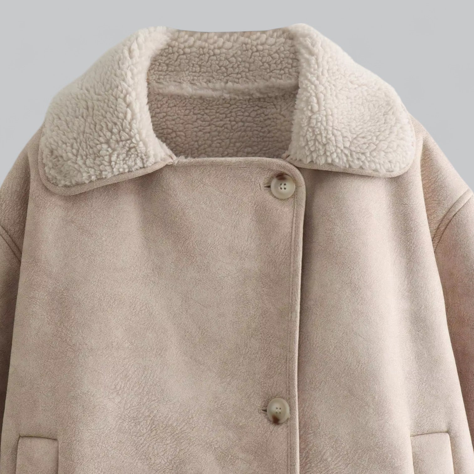Valenti | Classy Suede Coat Faux Fur Winter Jacket