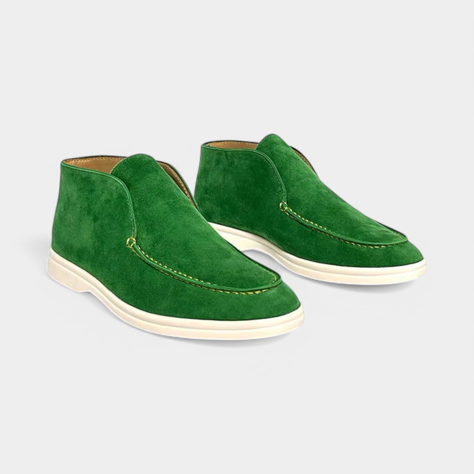 Valenti | High Top Suede Loafers - Formal Business Slip On Loafer Shoes