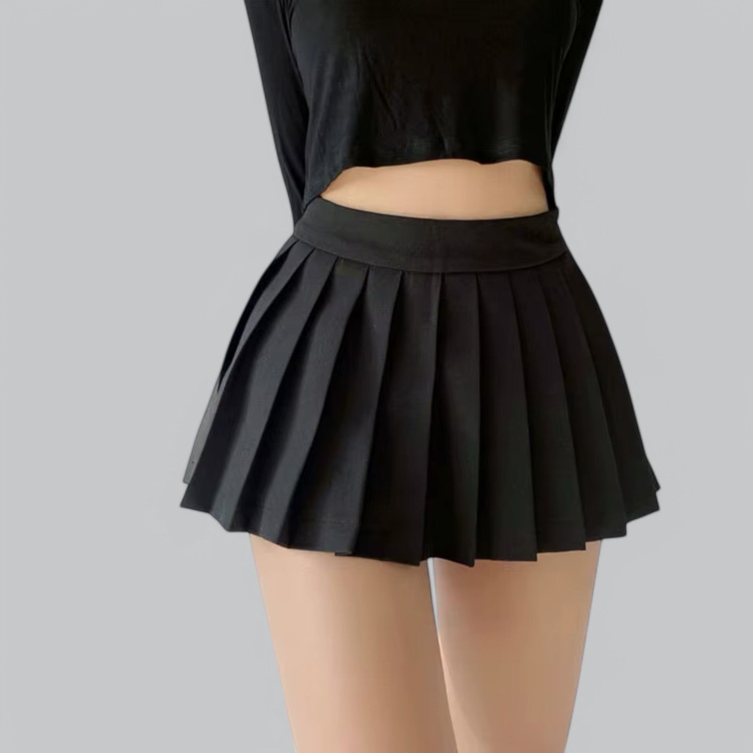 Valenti | Vintage Pleated High Waist Mini Skirt - Summer Skirt with Shorts