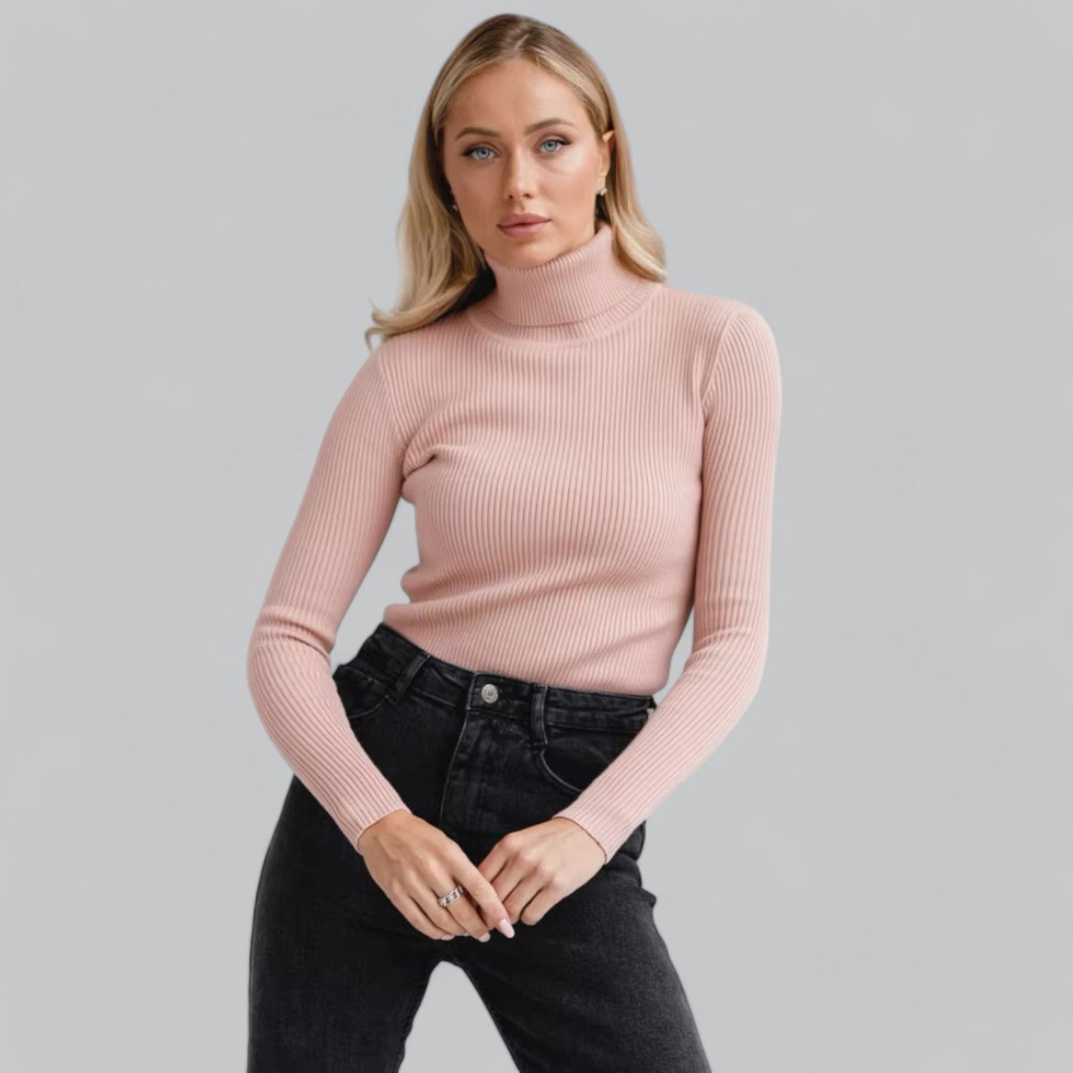Valenti | Essential Stretchy Mock Turtleneck Pullover Soft Sweater