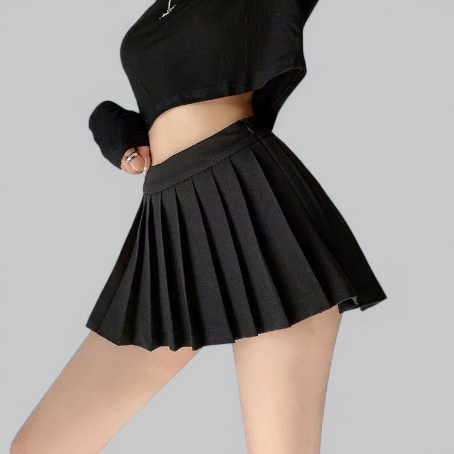 Valenti | Vintage Pleated High Waist Mini Skirt - Summer Skirt with Shorts