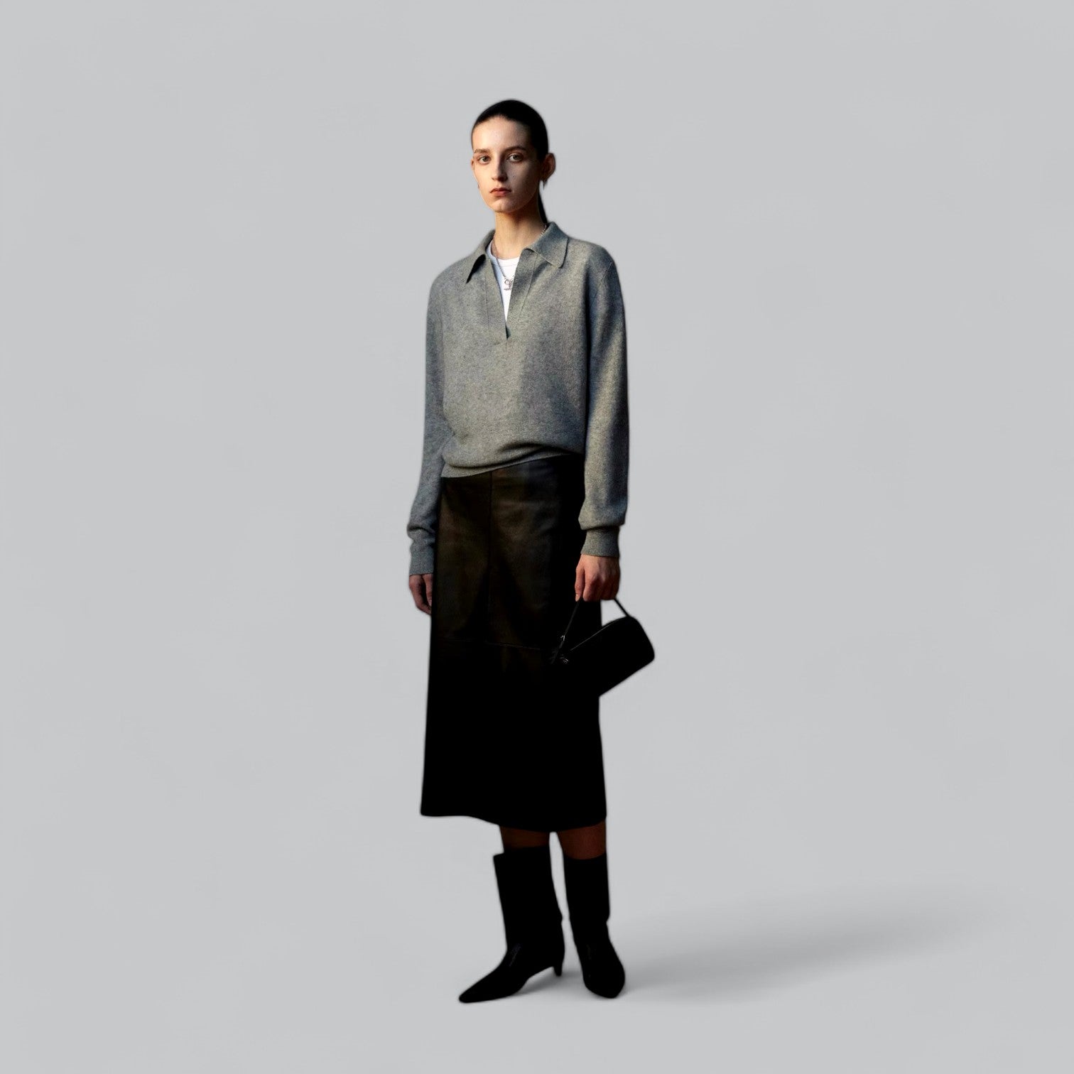Valenti | Classy Cashmere Long Sleeve Polo V-Neck Sweater