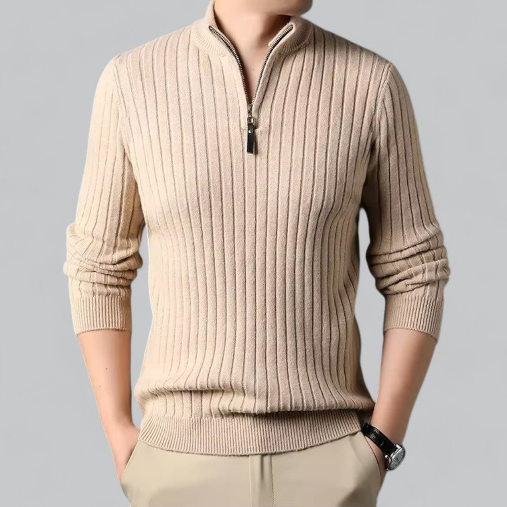 Valenti | Men's Half Zip Turtleneck Wool Sweater