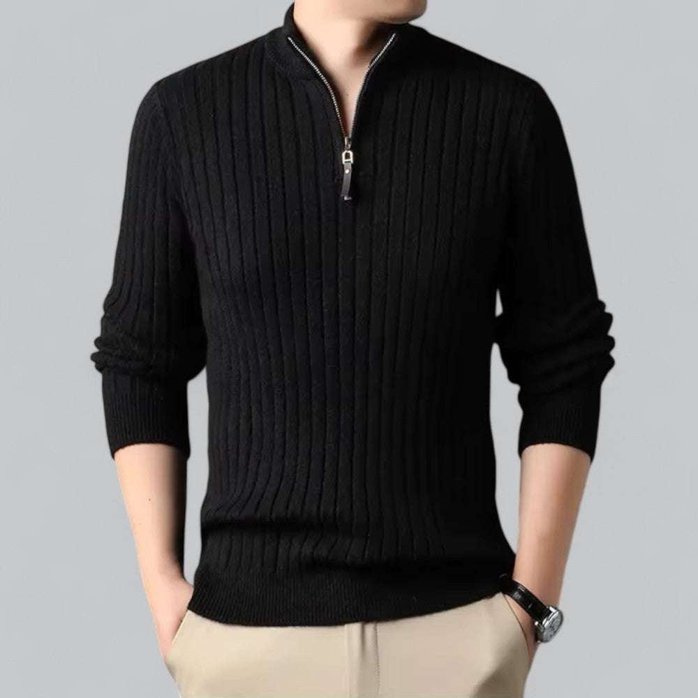 Valenti | Men's Half Zip Turtleneck Wool Sweater