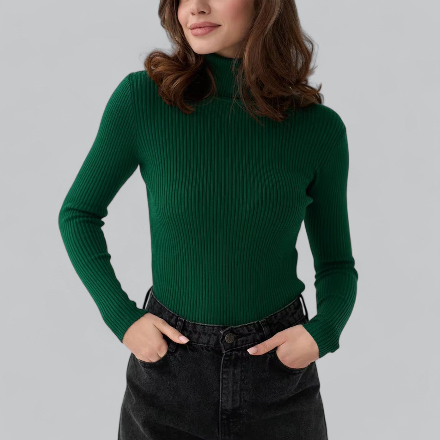 Valenti | Essential Stretchy Mock Turtleneck Pullover Soft Sweater