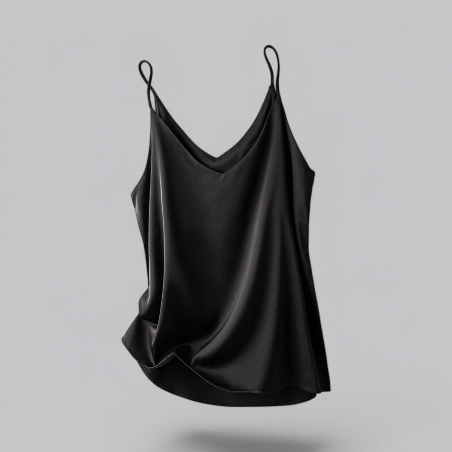 Valenti | Chic Satin V-Neck Tank Top - Satin Chiffon Camisole Crop Top