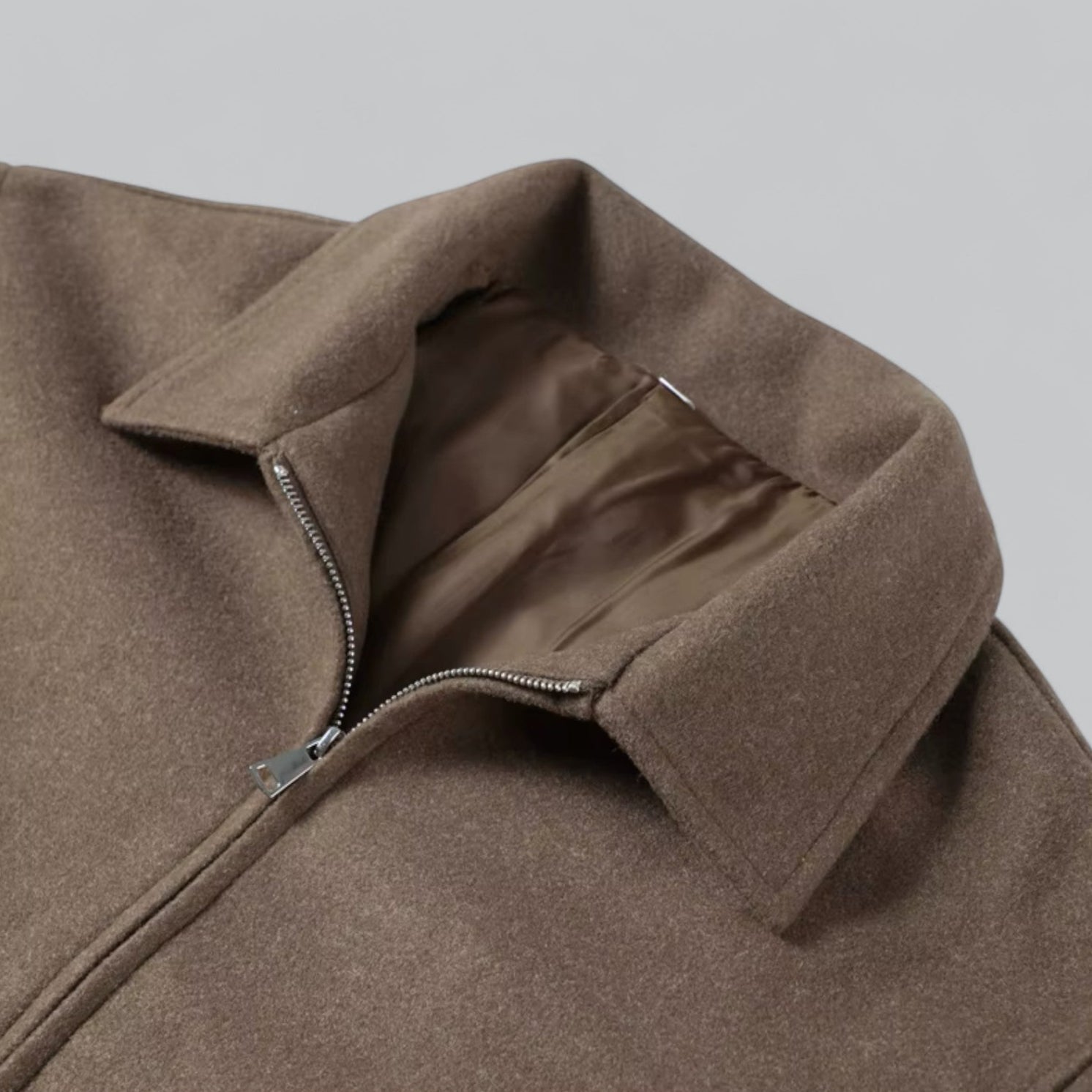 Valenti | Vintage Woolen Jacket Cropped Warm Zip-Up Coat