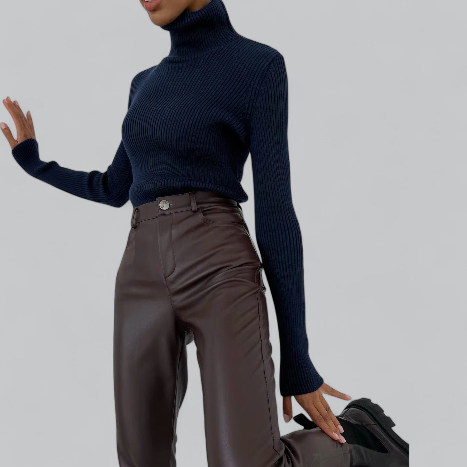 Valenti | Essential Stretchy Mock Turtleneck Pullover Soft Sweater