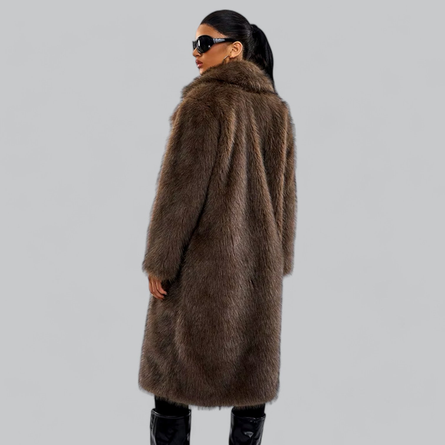 Valenti | Luxury Faux Fur Long Trench Coat Premium