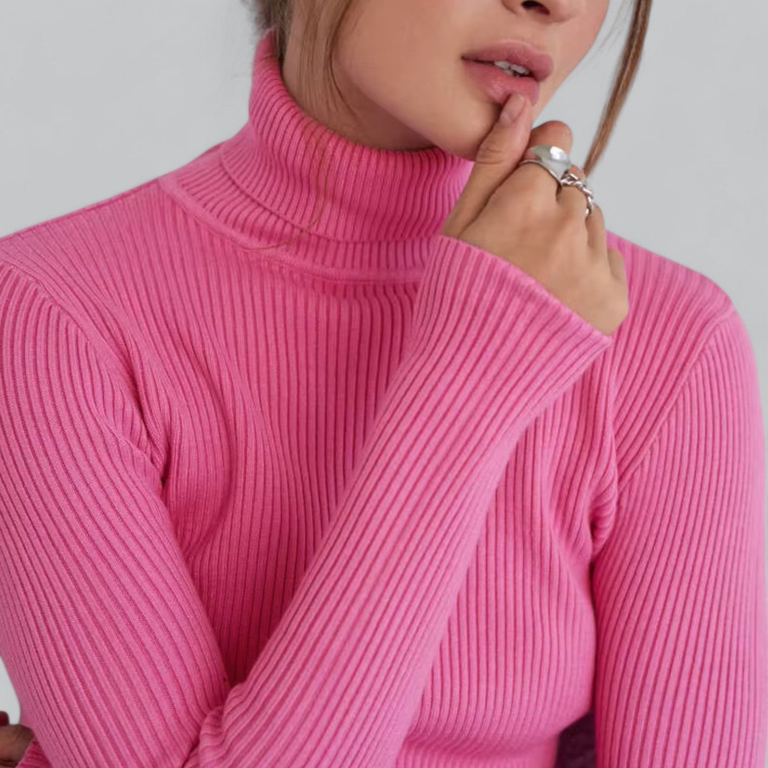 Valenti | Essential Stretchy Mock Turtleneck Pullover Soft Sweater