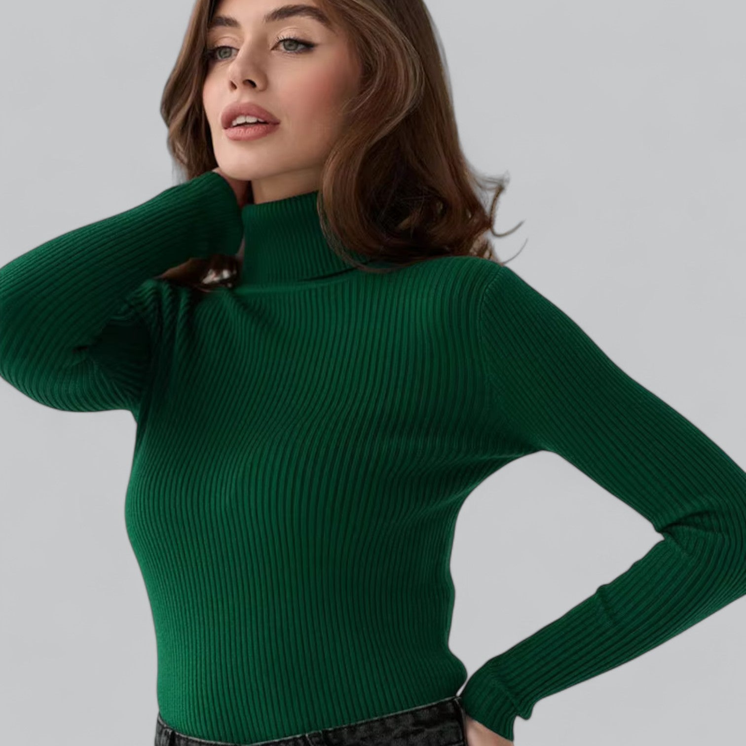 Valenti | Essential Stretchy Mock Turtleneck Pullover Soft Sweater