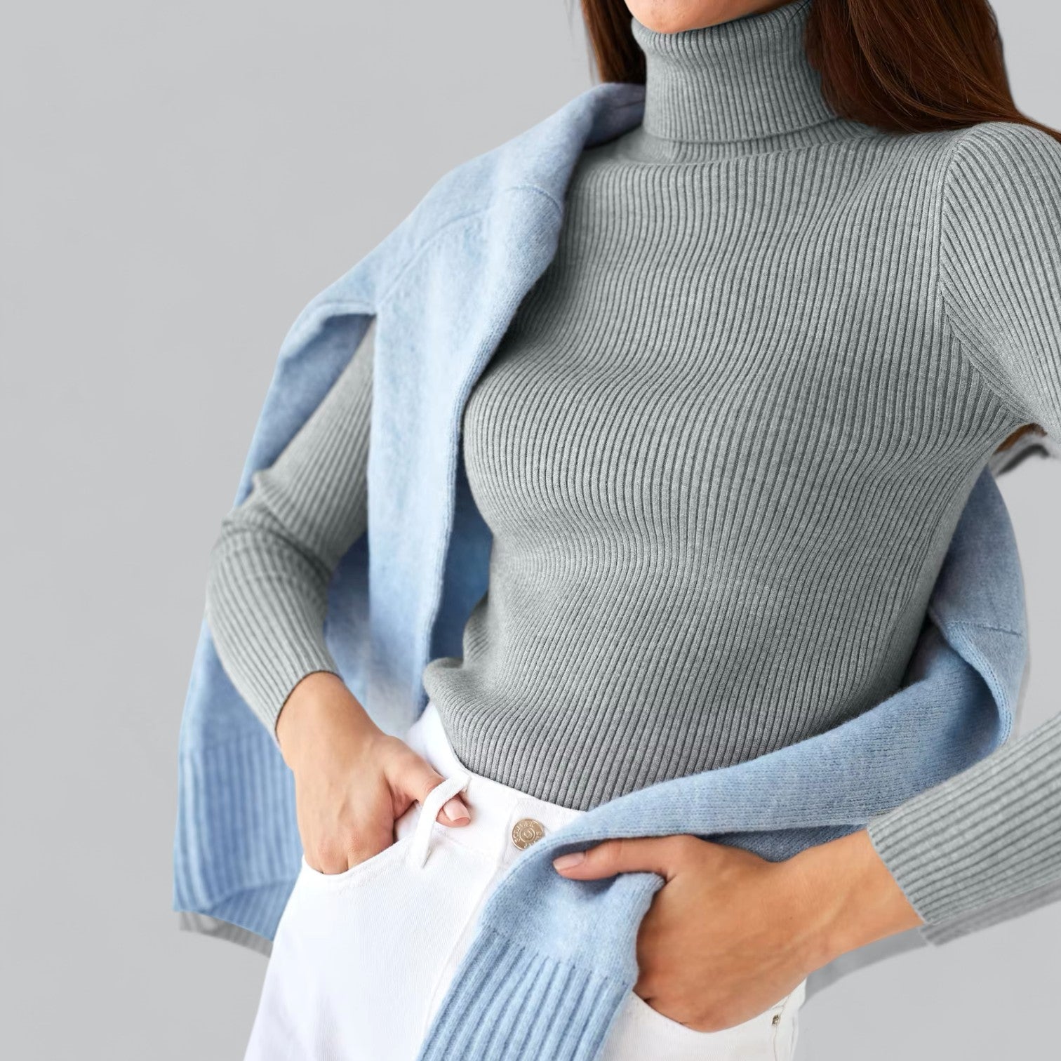 Valenti | Essential Stretchy Mock Turtleneck Pullover Soft Sweater