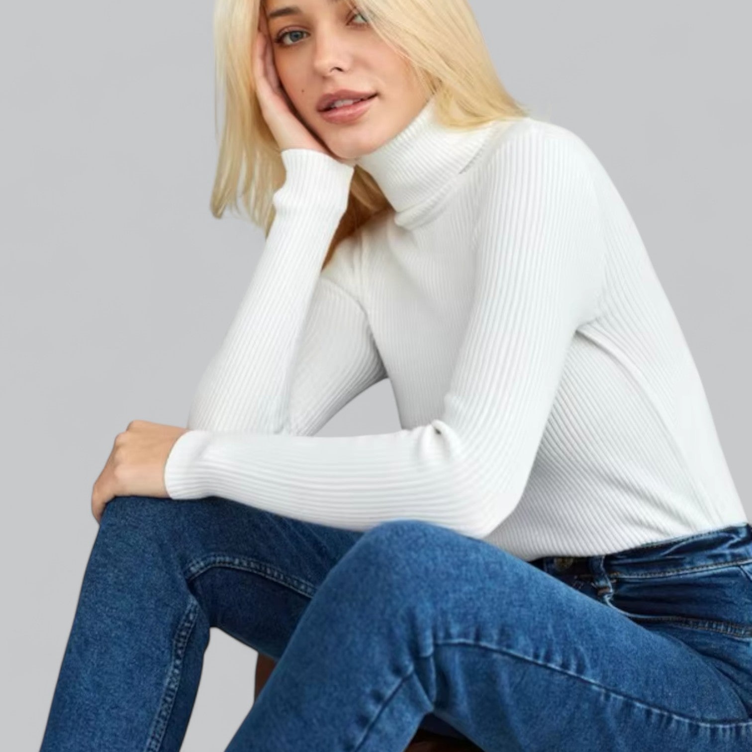Valenti | Essential Stretchy Mock Turtleneck Pullover Soft Sweater