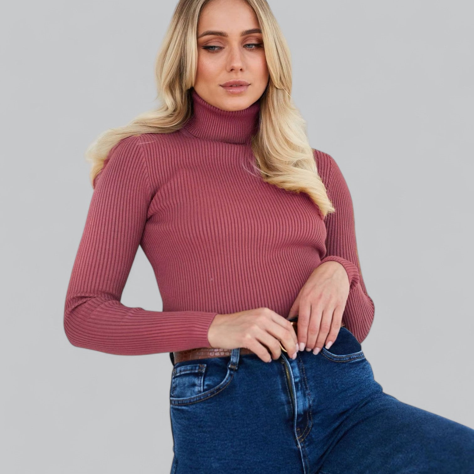 Valenti | Essential Stretchy Mock Turtleneck Pullover Soft Sweater