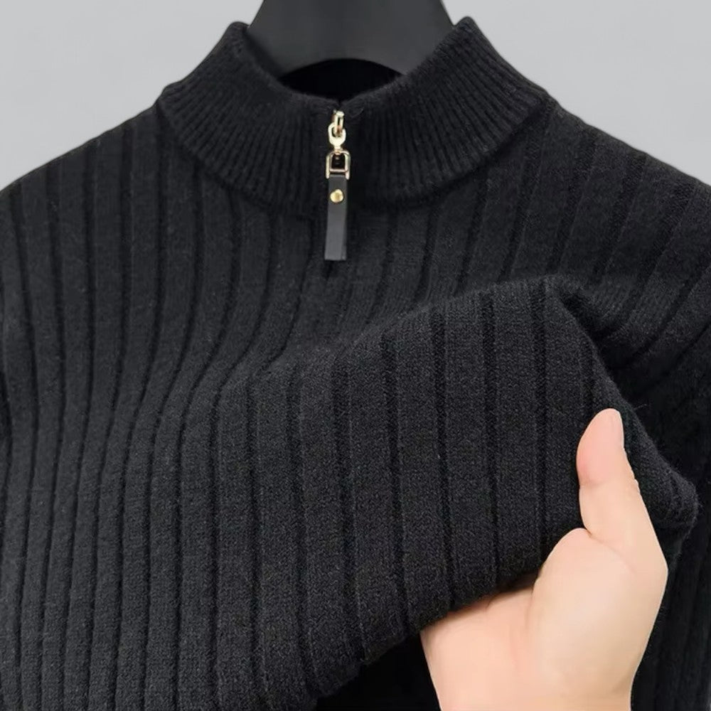 Valenti | Men's Half Zip Turtleneck Wool Sweater