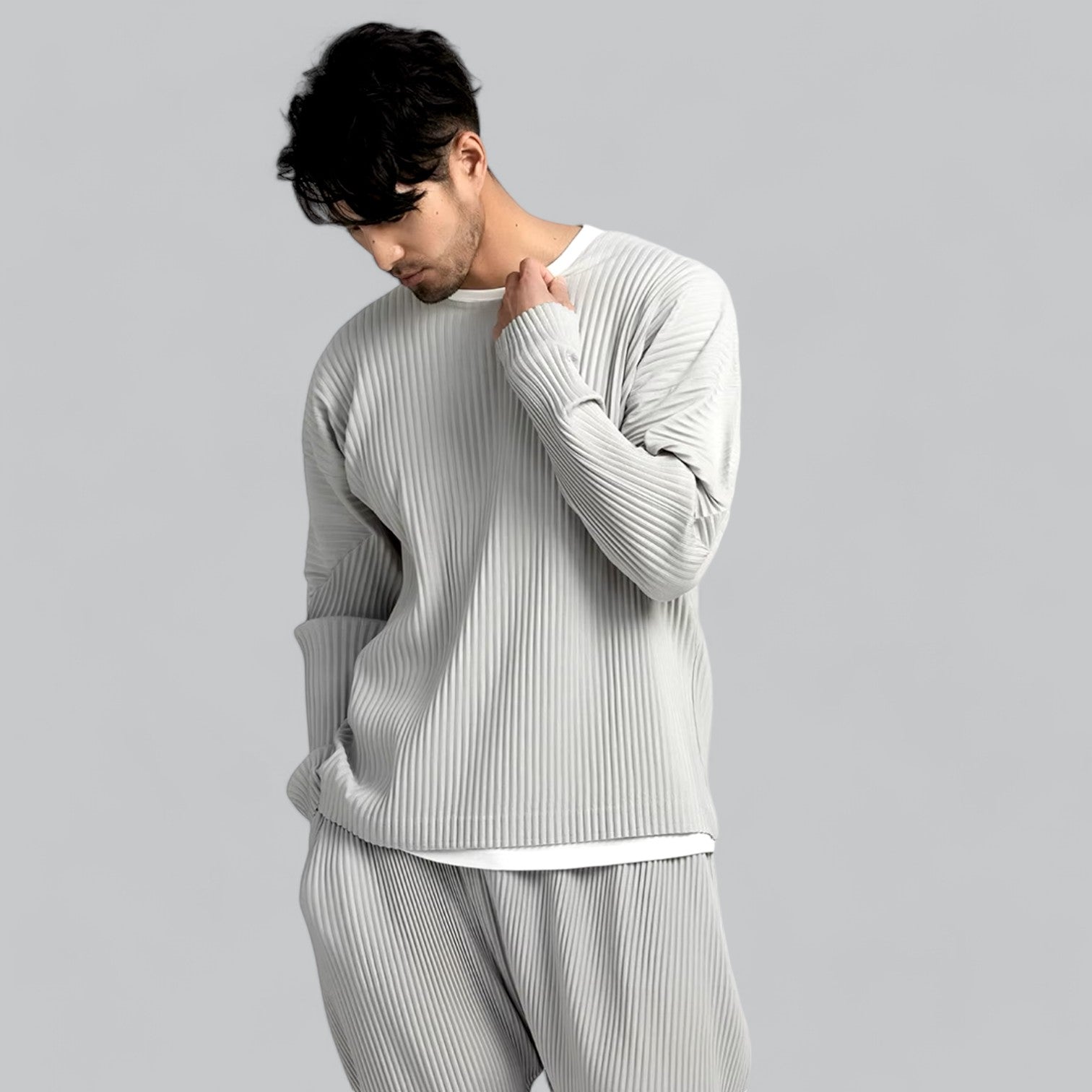 Valenti | Premium Relaxed Ribbed Pleated Outfit