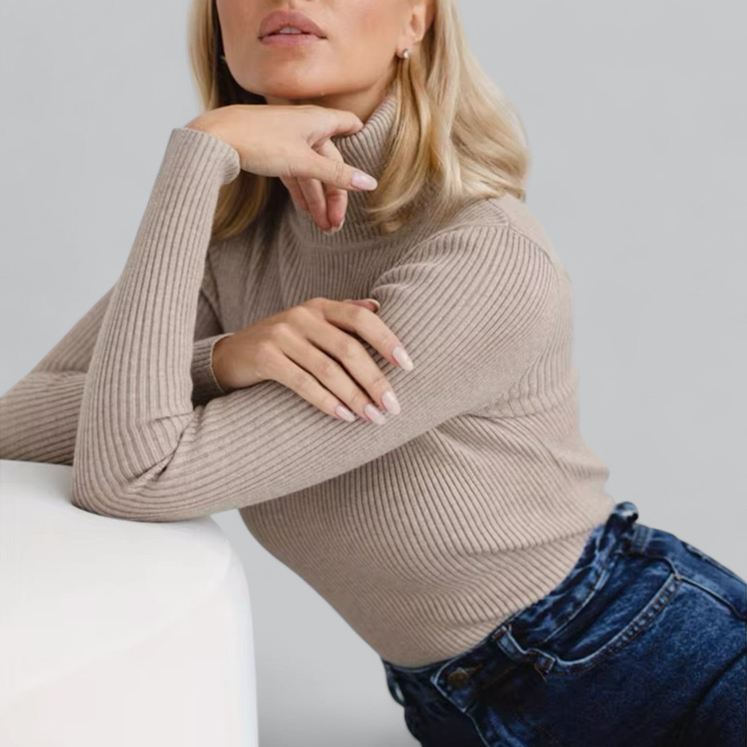 Valenti | Essential Stretchy Mock Turtleneck Pullover Soft Sweater