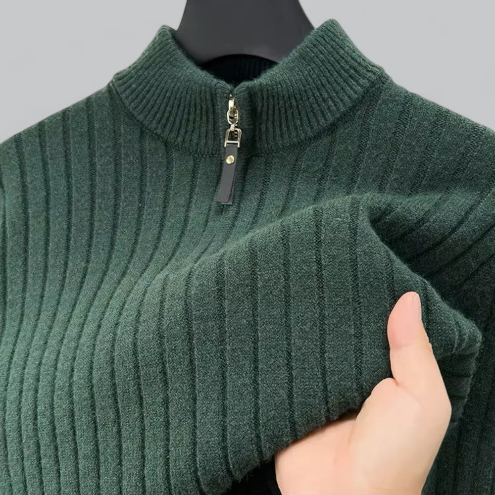 Valenti | Men's Half Zip Turtleneck Wool Sweater