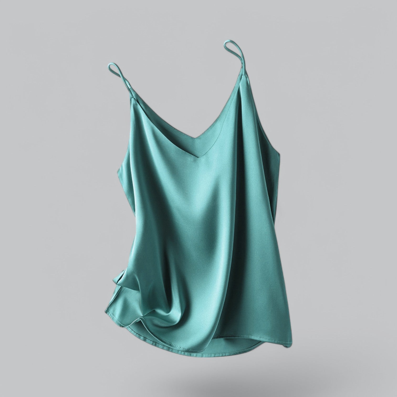 Valenti | Chic Satin V-Neck Tank Top - Satin Chiffon Camisole Crop Top