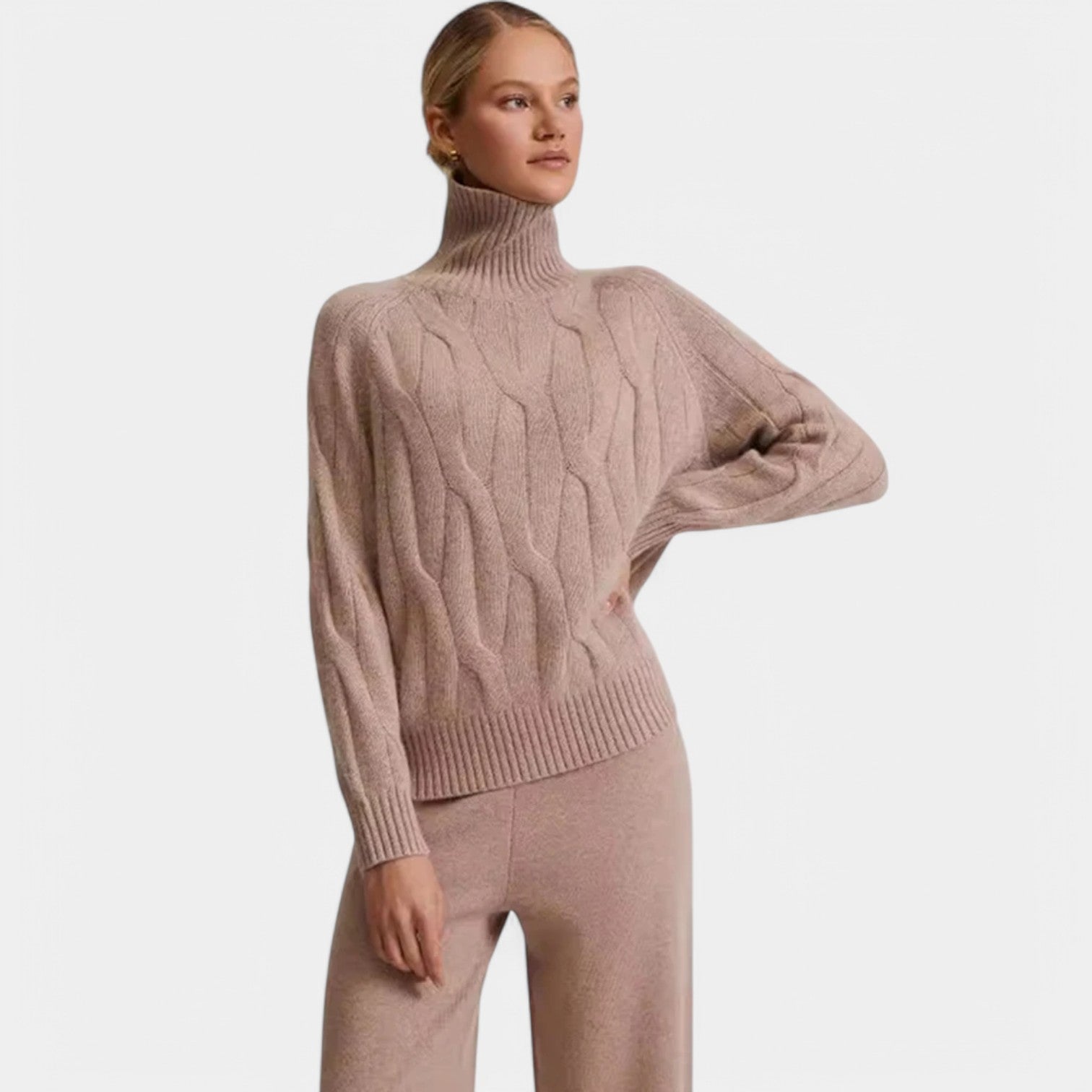 Valenti | Casual Merino Knit Lounge Set - Roll Neck Sweater with Joggers