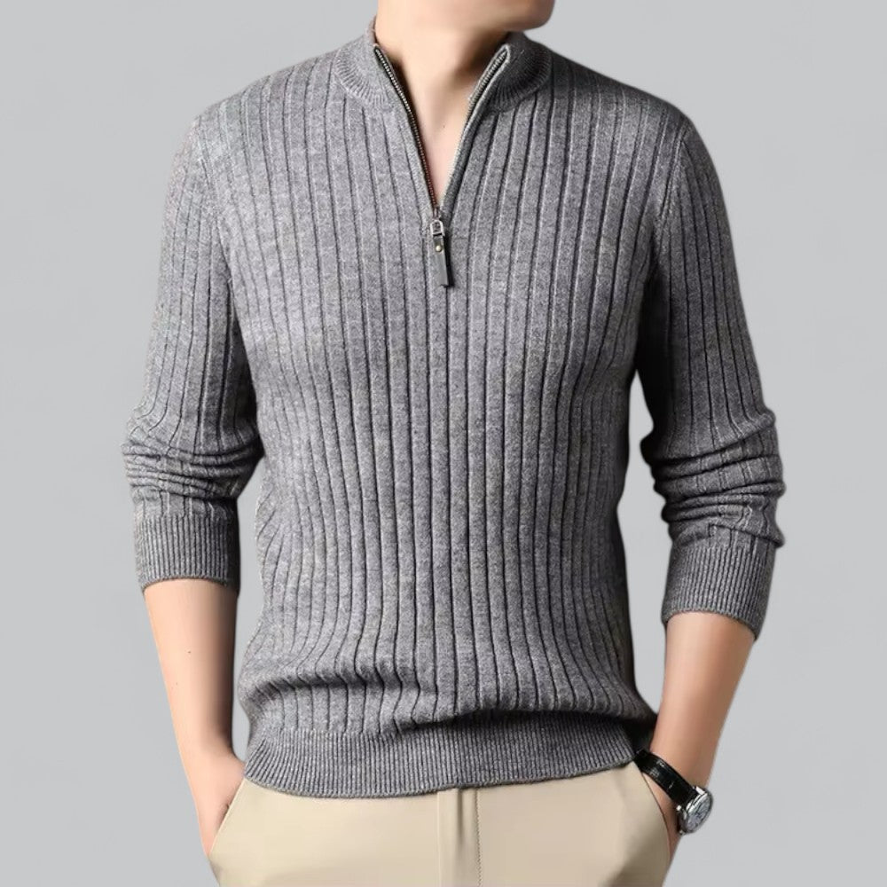 Valenti | Men's Half Zip Turtleneck Wool Sweater