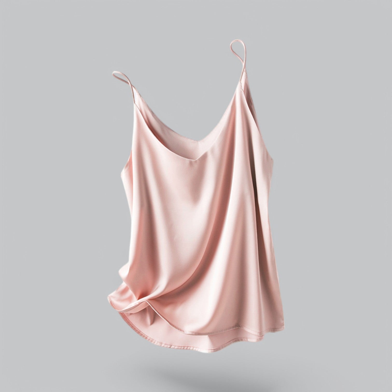 Valenti | Chic Satin V-Neck Tank Top - Satin Chiffon Camisole Crop Top