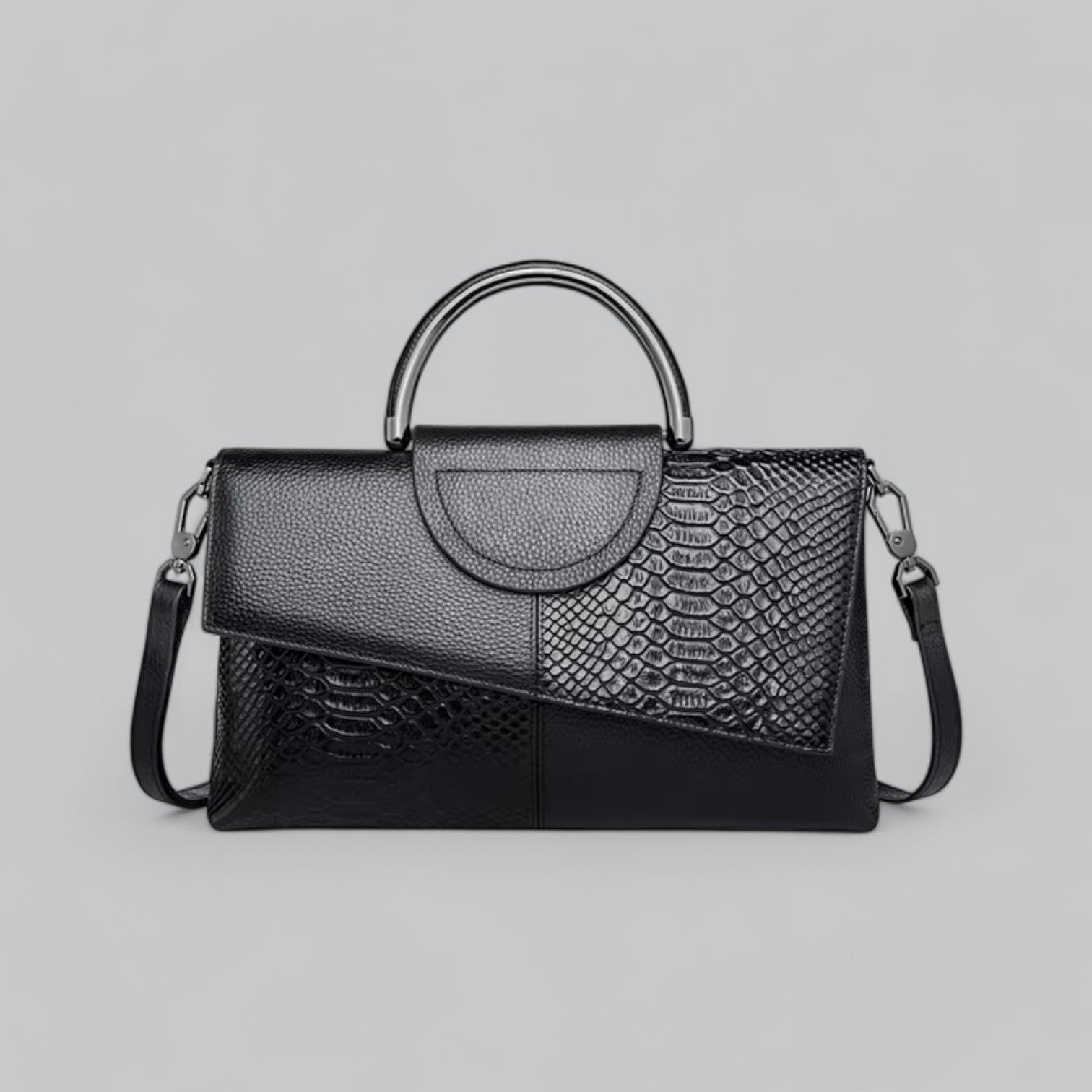 Valenti | Vegan Croc Leather Shoulder Strap Handbag