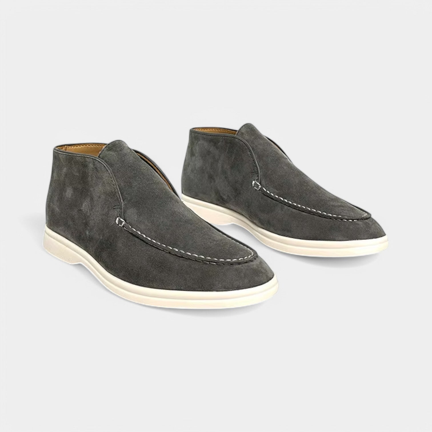 Valenti | High Top Suede Loafers - Formal Business Slip On Loafer Shoes