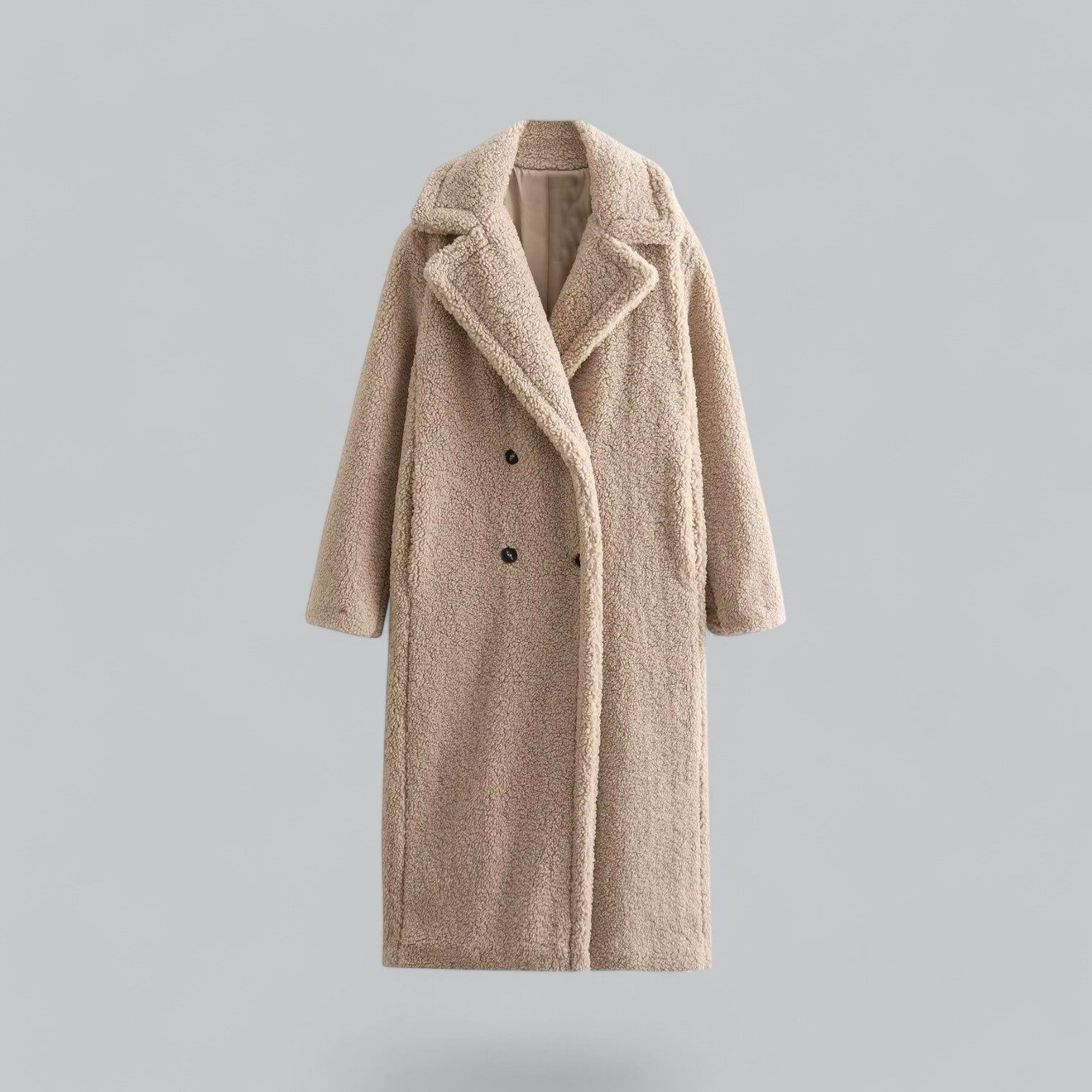 Valenti | Classic Loose Teddy Faux Fur Long Coat Maxi Jacket