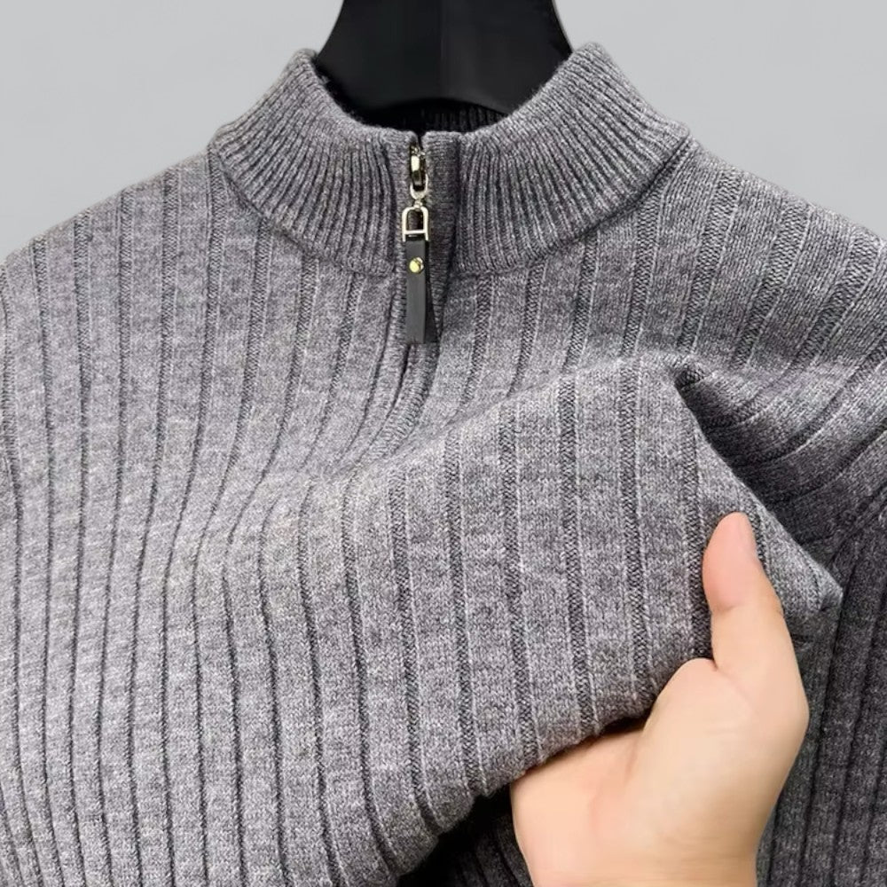 Valenti | Men's Half Zip Turtleneck Wool Sweater
