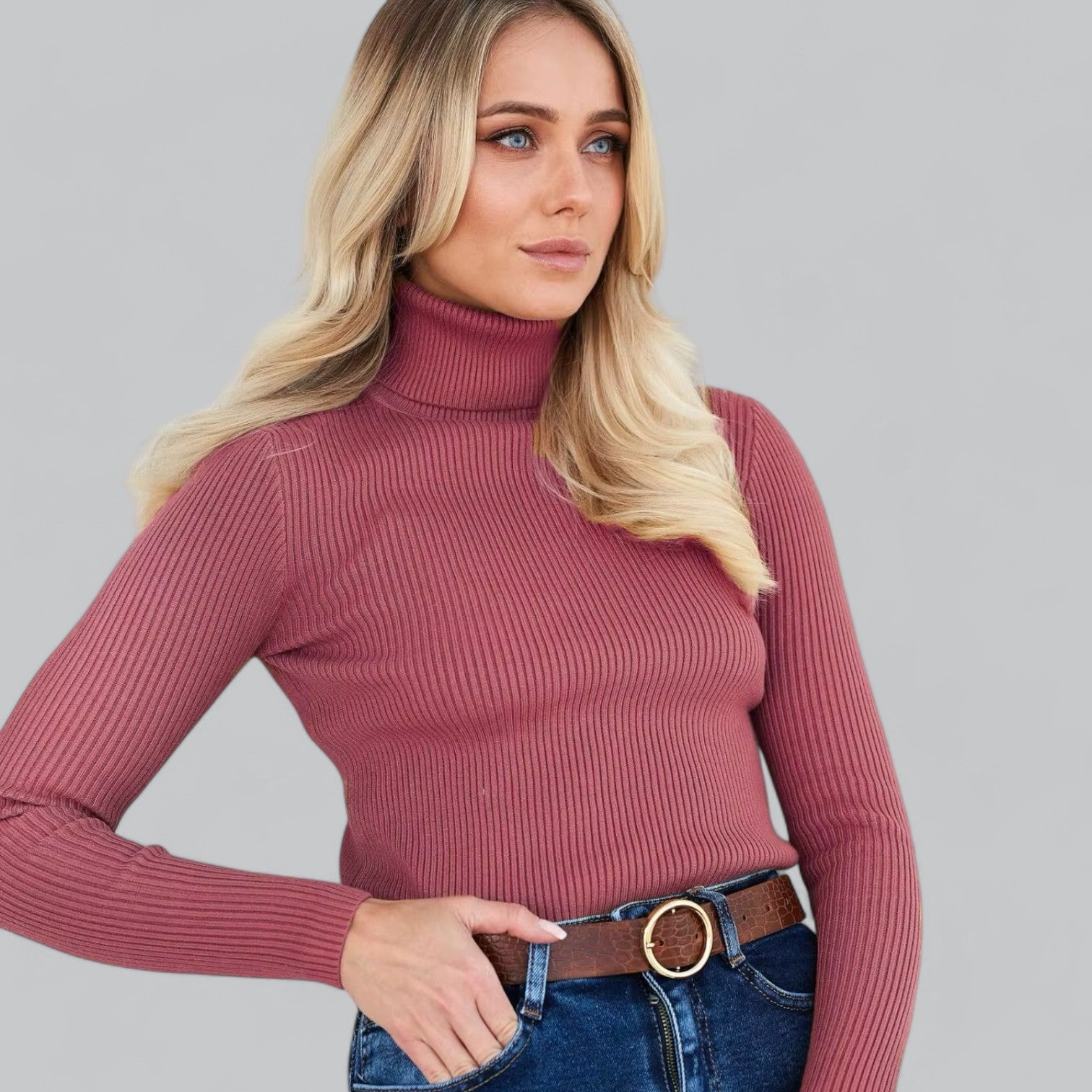 Valenti | Essential Stretchy Mock Turtleneck Pullover Soft Sweater